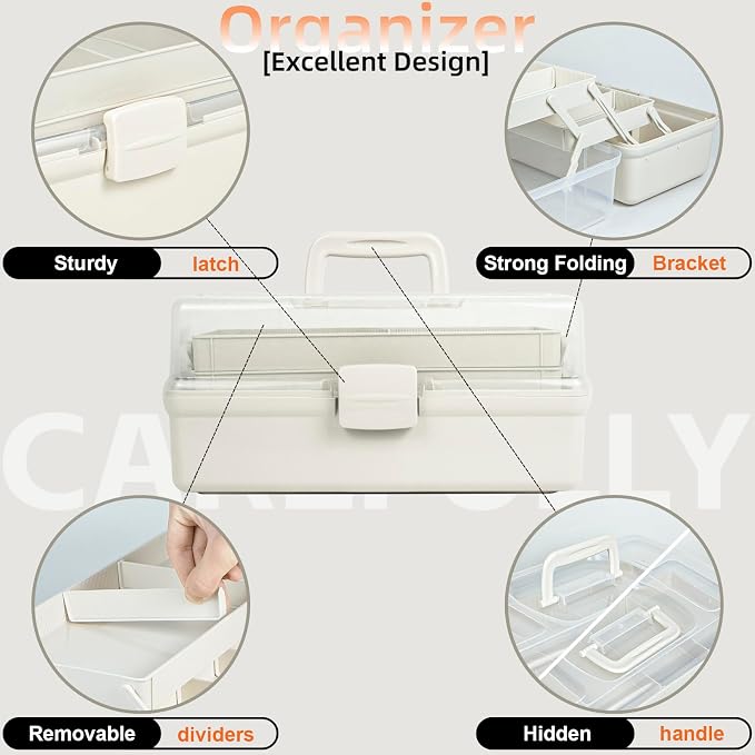 TERGOO 14in 3-Layer Multipurpose Craft Organizers and Storage - Image 6