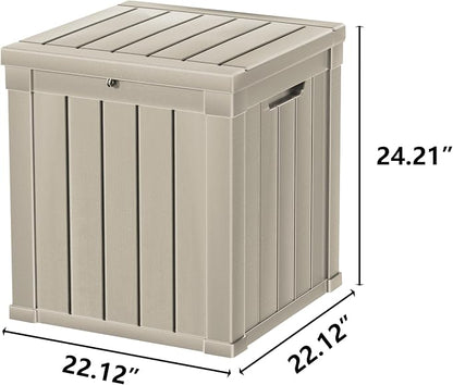 50 Gallon Deck Box, Resin Outdoor Indoor Waterproof Storage Box, Lockable - Image 2