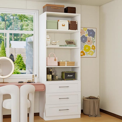Closet System with 3 Drawers and Shelves, Closet Organizer System, Walk In by VOMAVEX