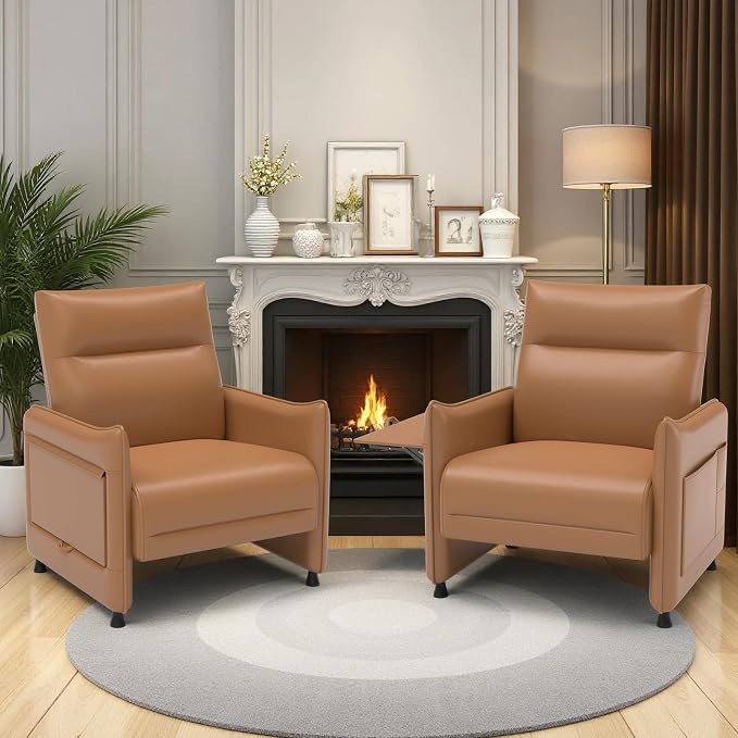 Upholstered Accent Sofa, Modern Faux Leather Chair - Image 8
