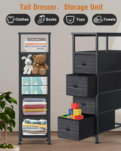 Narrow Dresser for Bedroom, Fabric Tall Dresser & Chests of Drawers - Image 5