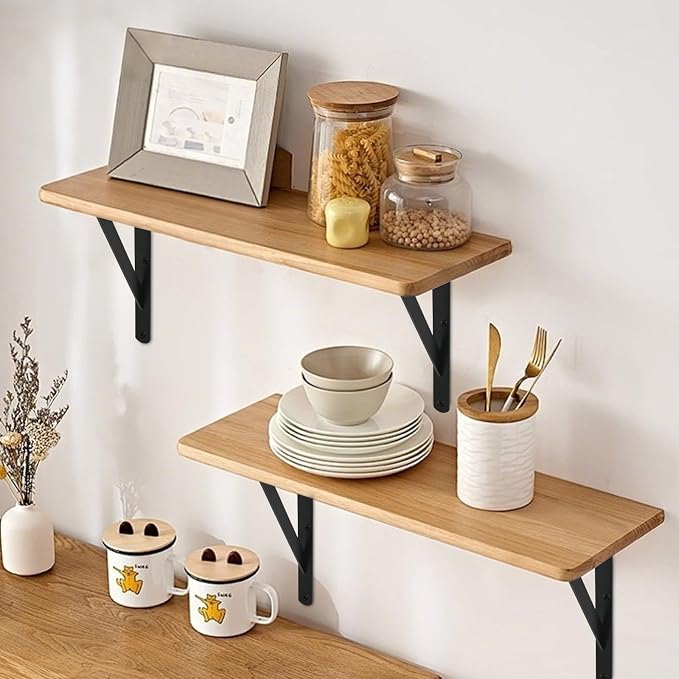6 Pack L6 x H 4" Black Heavy Duty Shelf Brackets - Image 4