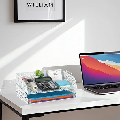 EasyPAG Paper Organizer for Desk 2 Tier Stackable Paper Tray for A4 Legal Size - Image 6
