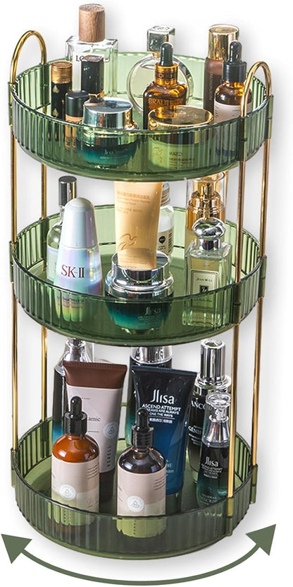 360 Rotating Perfume Organizer, 3 Tier Large Capacity Make Up Organizers and by Asayuee