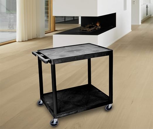 Luxor 2 Shelf Utility Cart Black - Image 4