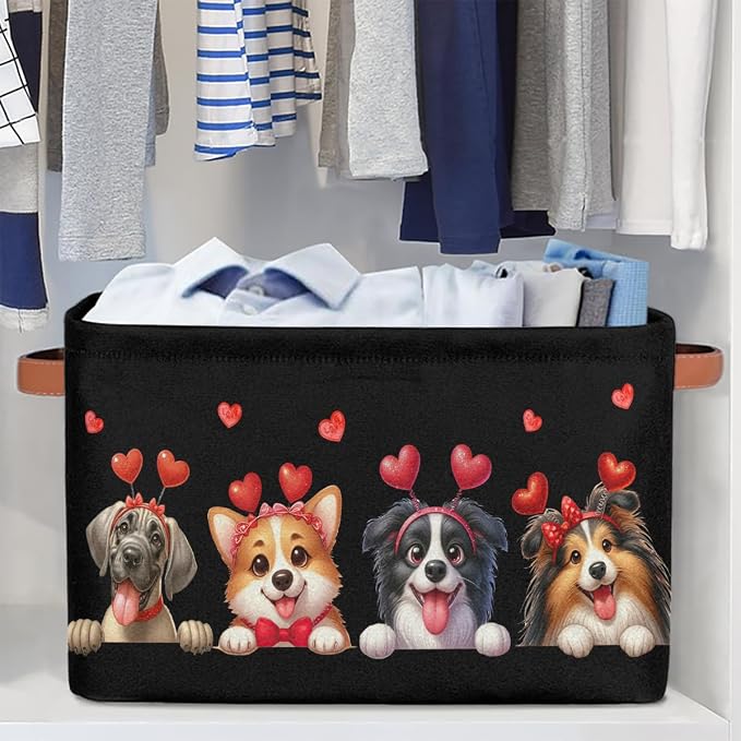 Pardick Basket Storage Bins Cute Animal Dog Rectangle Cube Basket Box Kids - Image 5
