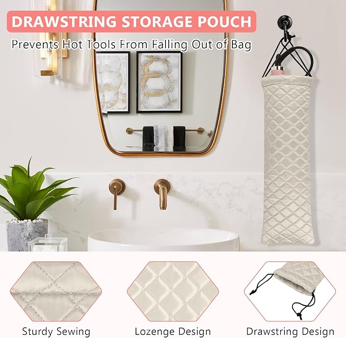 AMIJEAL Heat Resistant Hair Tools Organizer Bag Portable Travel Drawstring - Image 4