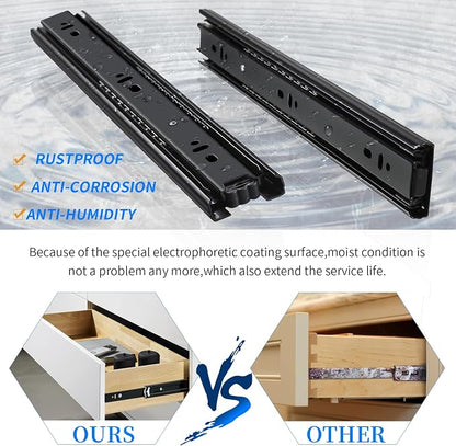 YENUO 5 Pairs 3-Fold Full Extension Drawer Slides Ball Bearing 10–24 Inch | - Image 6