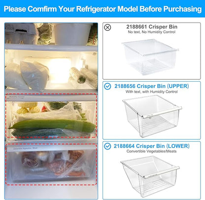 Upgraded 2188656 Fridge Crisper Drawer Humidity Control Drawer UPPER & 2188664 - Image 4
