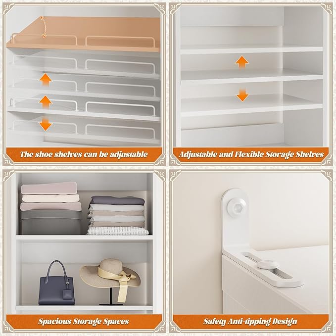 Unikito 25” Closet Organizer System, Freestanding Shoe Storage Shelves - Image 3