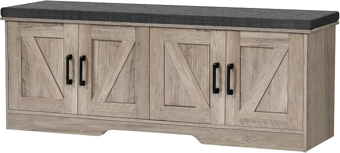 HOMSHO Farmhouse Shoe Storage Bench by HOMSHO
