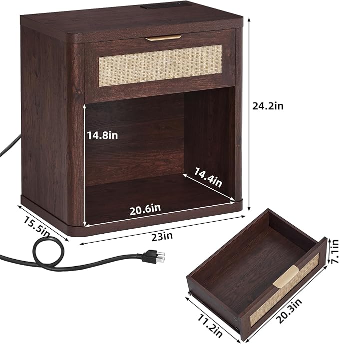 LEYAOYAO Rattan Nightstand - Image 3