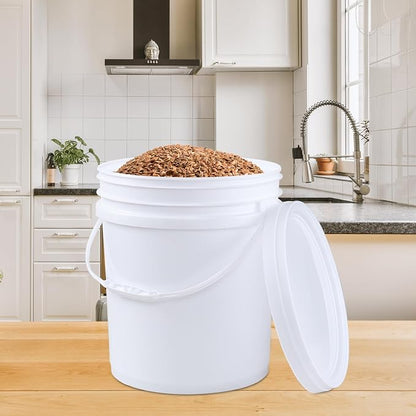 7 Gallon White Plastic Food Storage Bucket - Image 4