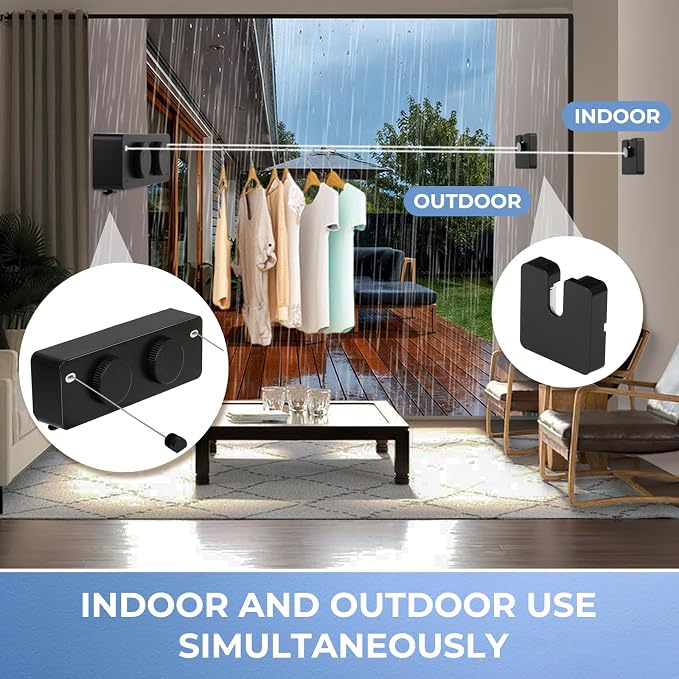 Retractable Clothesline Indoor Outside Heavy-Duty, Upgrade 304 Double Stainless - Image 6