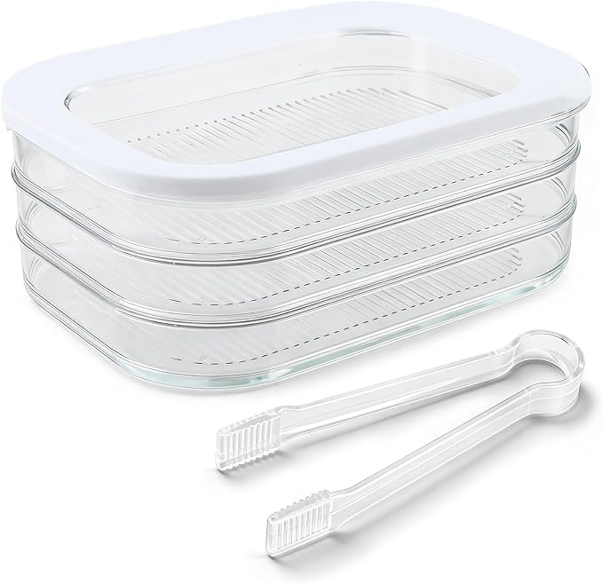 Deli Meat Container for Fridge, 3-Tier Stackable Clear Cold Cuts Storage - Image 2