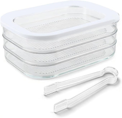 Deli Meat Container for Fridge, 3-Tier Stackable Clear Cold Cuts Storage - Image 2