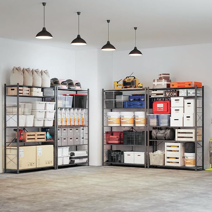 ALANNG 40" W Foldable 5-Tier Storage Shelves on Wheels Adjustable | Removable - Image 2