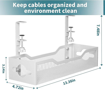 Under Desk Cable Management Tray 2 Pack, No Drill Cable Organizer - Image 4