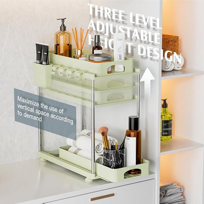 VERIFOST Under Sink Organizer, 2 Pack Under Kitchen Bathroom Cabinet Organizer - Image 4