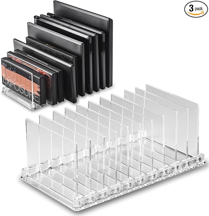 BY ALEGORY Acrylic Makeup Storage Eyeshadow Palette Organizer w/Removable by BYALEGORY