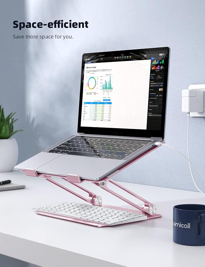 Lamicall Adjustable Laptop Stand, Portable Laptop Riser, Aluminum Laptop Stand - Image 6
