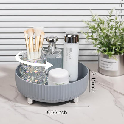Anyoifax Makeup Perfume Organizer Tray 360 Degree Rotating Lazy Susan Skincare - Image 2