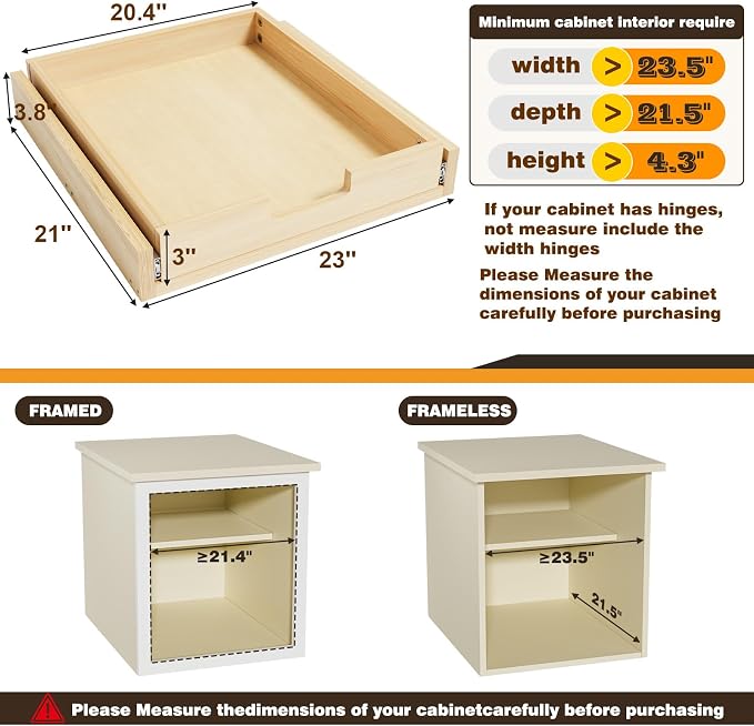 Pull Out Cabinet Organizer, Soft Close Slide Out Wooden Pull out Drawers - Image 3