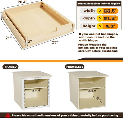 Pull Out Cabinet Organizer, Soft Close Slide Out Wooden Pull out Drawers - Image 3