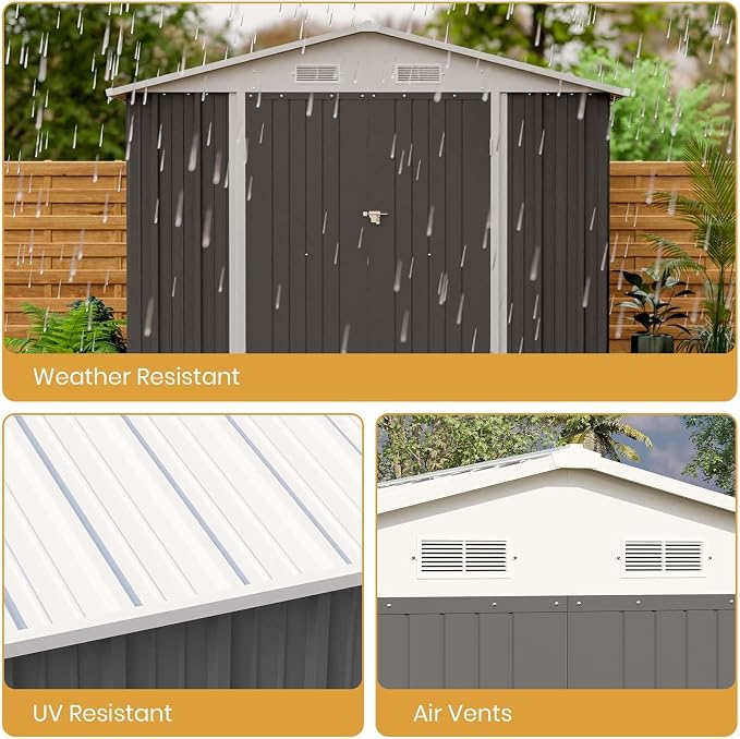 Patiowell 12 x 8 FT Outdoor Storage Shed, Large Metal Shed Storage - Image 3