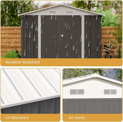 Patiowell 12 x 8 FT Outdoor Storage Shed, Large Metal Shed Storage - Image 3