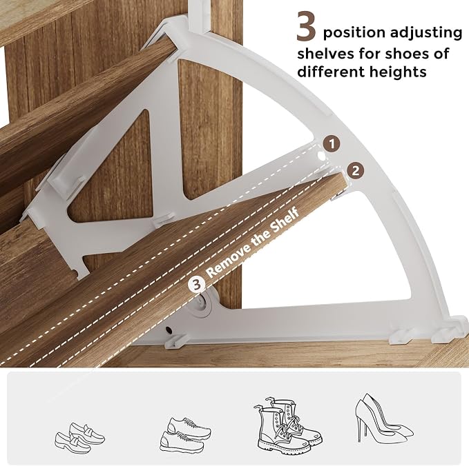 Homleke Farmhouse Shoe Storage Cabinet - Image 5