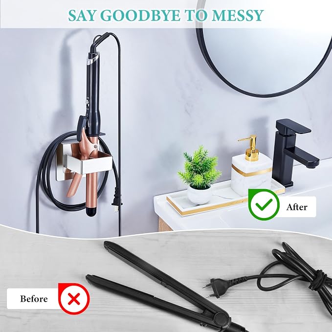 Straighteners Holder Wall Mounted Curling Iron Holder Metal Hair Dryer Holder - Image 8