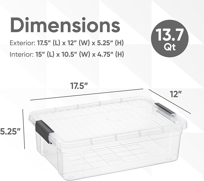 Superio 6 Pack Clear Plastic Storage Container - Image 3