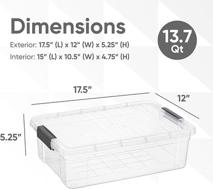 Superio 6 Pack Clear Plastic Storage Container - Image 3
