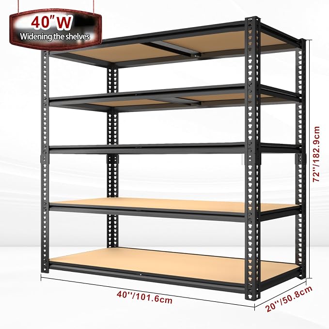 Garage Racks for Storage，5-Tier Adjustable Garage Shelving Storage Shelves - Image 3