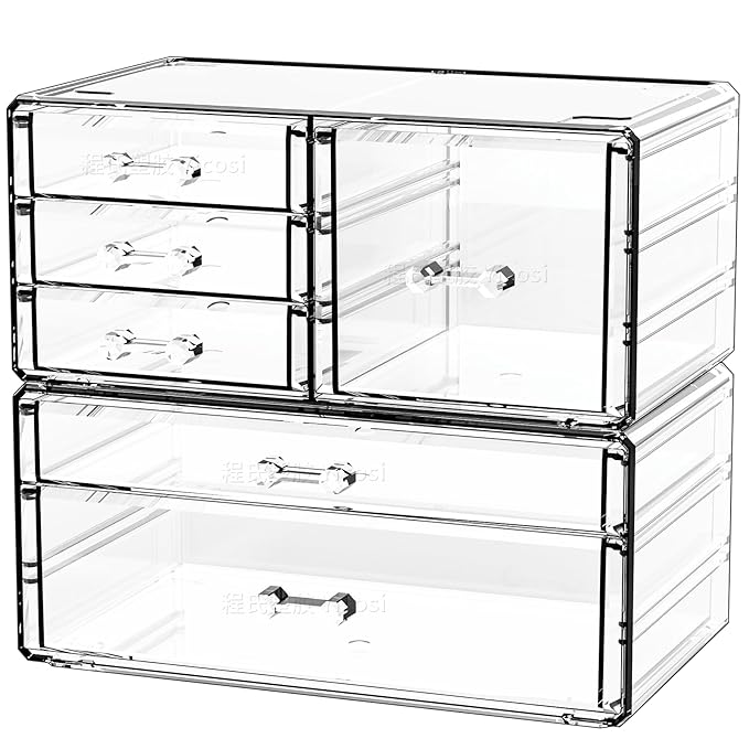 Cq acrylic 2 Pack Clear Desk Organizer by Cqacrylic