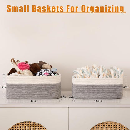 OIAHOMY 4 Pack Storage Baskets for Organizing, Small Bins for Shelves, Cute - Image 2