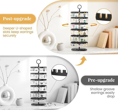 EsLuker.ly Earring Holder Organizer Rotating Stud Display Tree Rack, 6 Tier | - Image 4