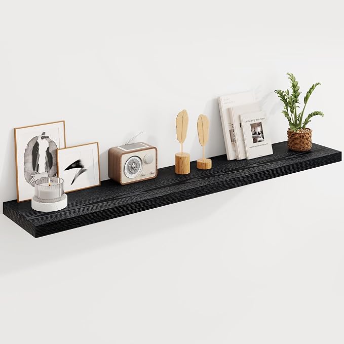 Fun Memories Deep Black Floating Shelves, 8 Inch Deep Floating Shelf by FunMemories