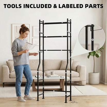 GloTika 3-Tier Over Toilet Storage, 2 Baskets | Anti-Tilt Safety System - Image 9