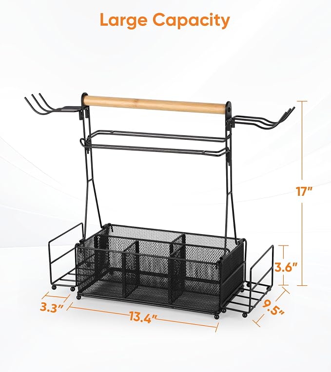 Grill Caddy Barbecue Tool Sets for Outdoor Grill, Picnic BBQ Caddy Picnic - Image 4