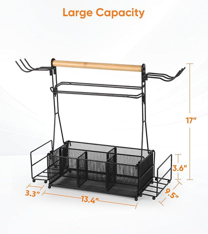 Grill Caddy Barbecue Tool Sets for Outdoor Grill, Picnic BBQ Caddy Picnic - Image 4