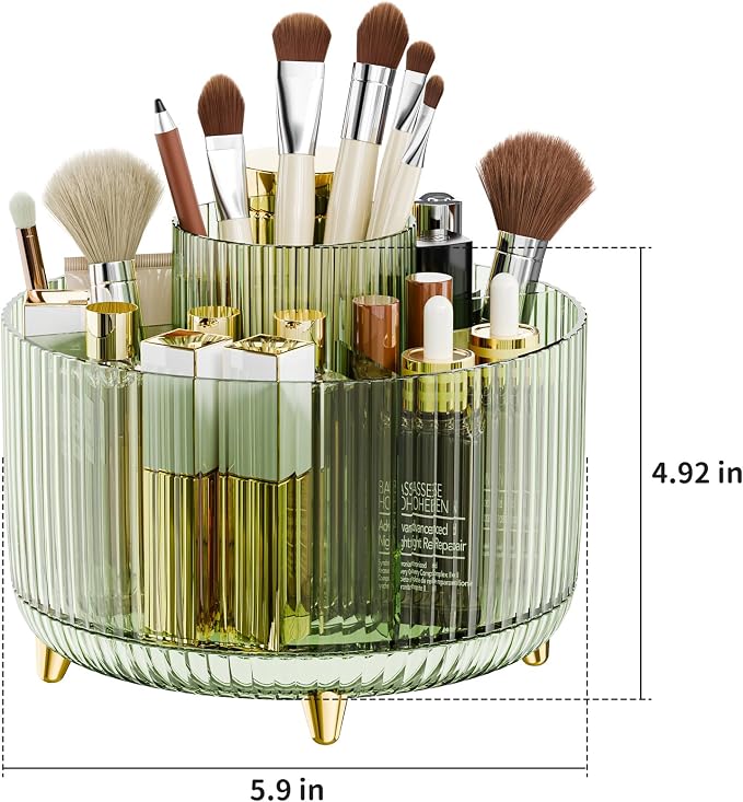 360° Rotate Makeup Brush Holder Organizer, Makeup Organizers Countertop - Image 4