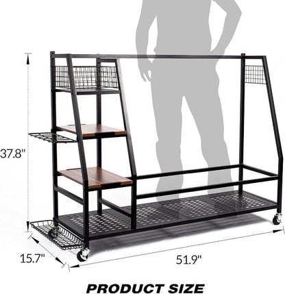 Golf Bags Storage Garage Organizer, Golf Bag Rack Fits 2/3 Golf Bags and Golf - Image 6