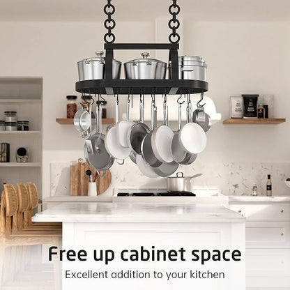 KES Ceiling Pot Rack 34-Inch Hanging Pot Rack - Image 5