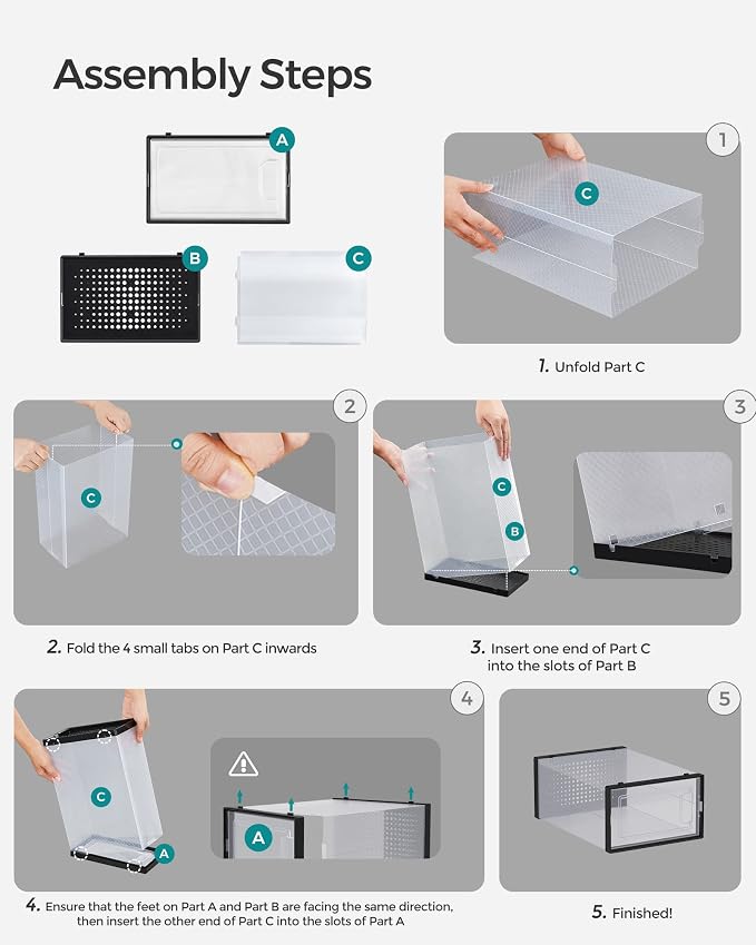 SONGMICS Shoe Boxes, Stackable Clear Plastic Boxes - Image 6