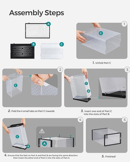 SONGMICS Shoe Boxes, Stackable Clear Plastic Boxes - Image 6