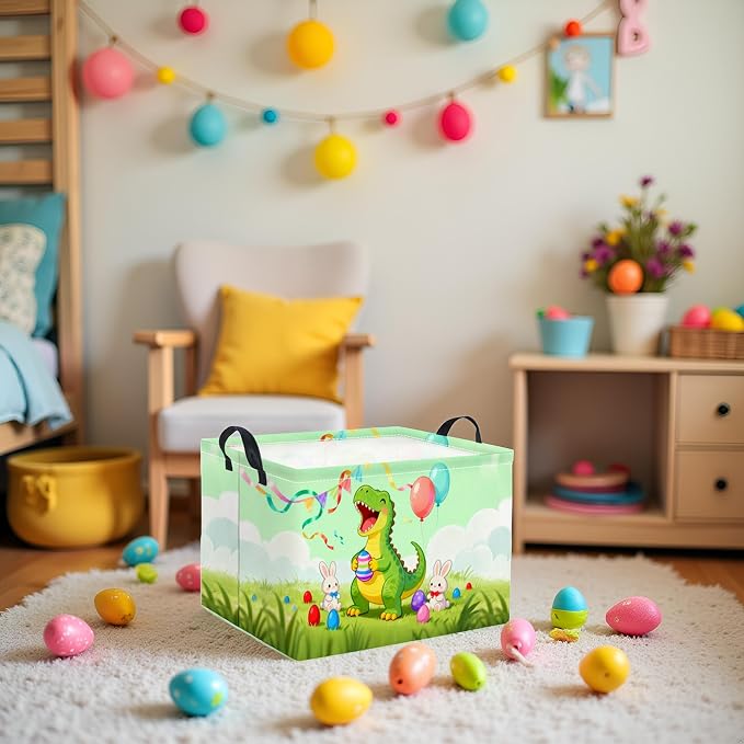 Rectangular Easter Basket for Home Kitchen Baby Girls Basket Cute Storage Bin - Image 4