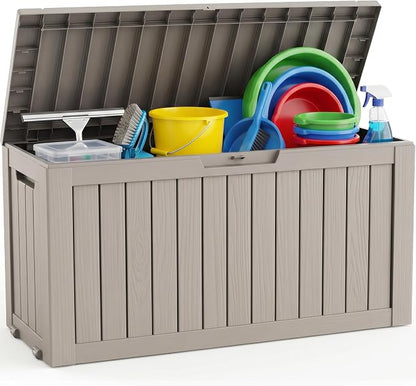 Outdoor Storage Box, 100 Gallon Resin Deck Box, Indoor Outdoor Waterproof - Image 8