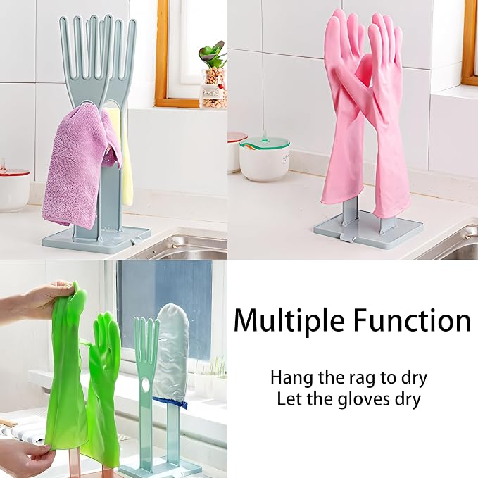Kitchen Glove Holder Stand Dryer Rack Reusable Plastic Mitten Drying Organizer - Image 5